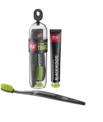 Набор дорожный Splat Трэвел черное дерево паста зубная + зубная щетка средняя